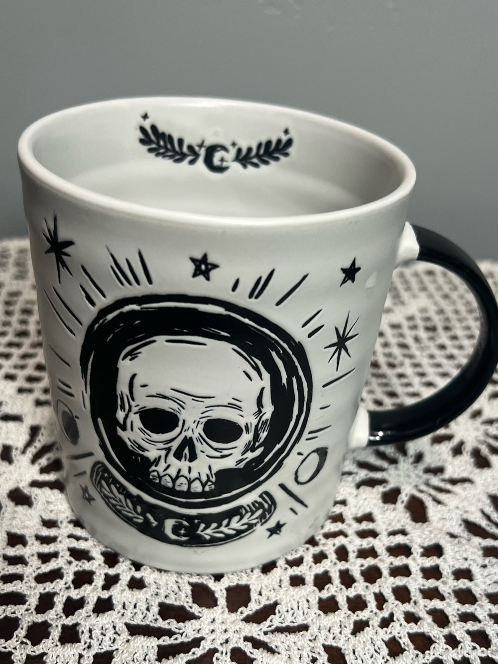 Prima Design Skull Skeletons & Skulls White/Black Ceramic Coffee Mug 12oz Safe